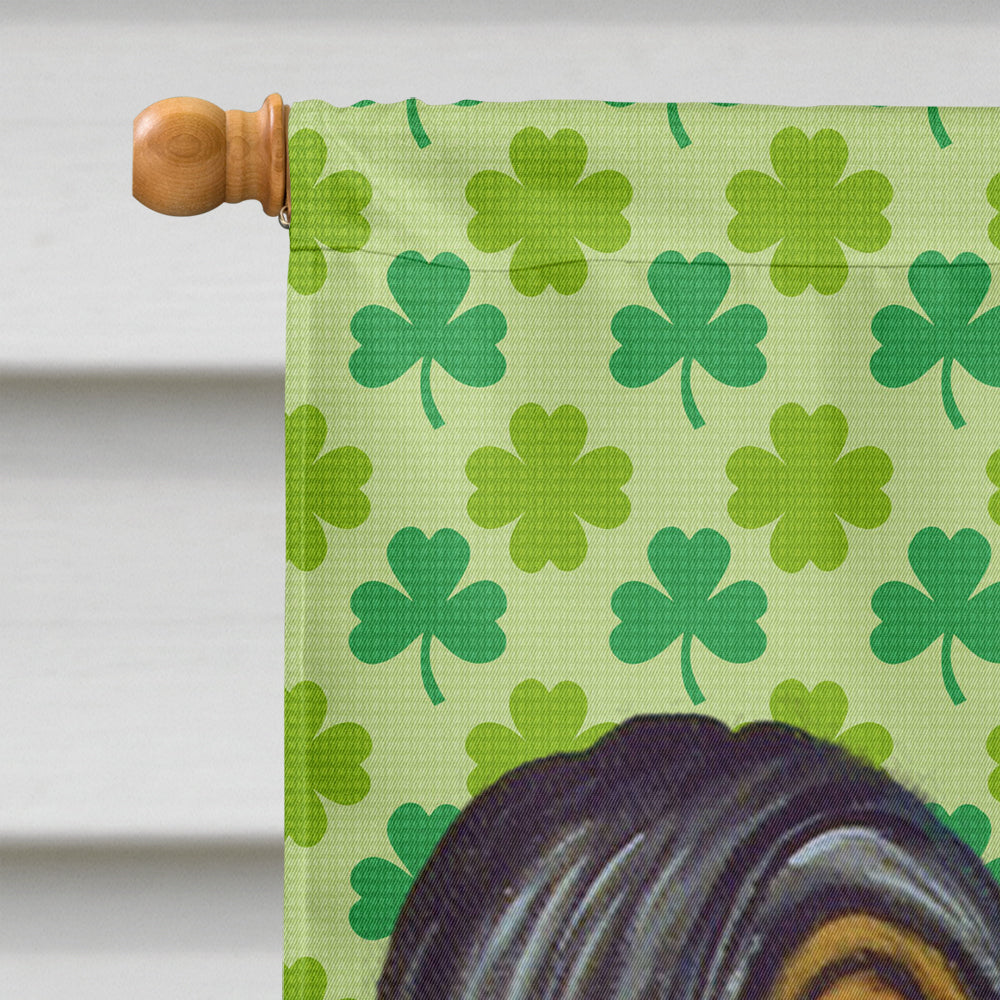 Papillon St. Patrick's Day Shamrock Portrait House Flag 28x40 Porch Sleeve Pole Decorative Outside Yard Banner Artwork Wall Hanging, Polyester