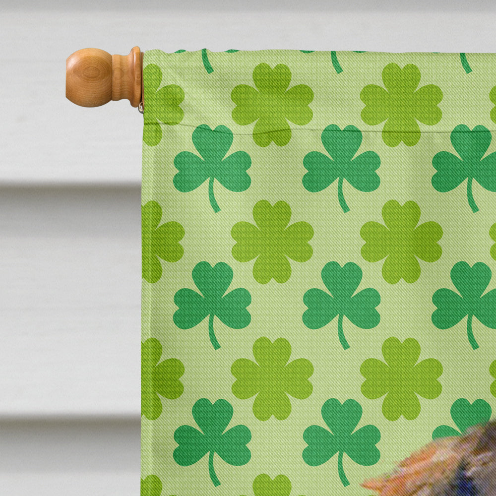 Dachshund St. Patrick's Day Shamrock Portrait House Flag 28x40 Porch Sleeve Pole Decorative Outside Yard Banner Artwork Wall Hanging, Polyester