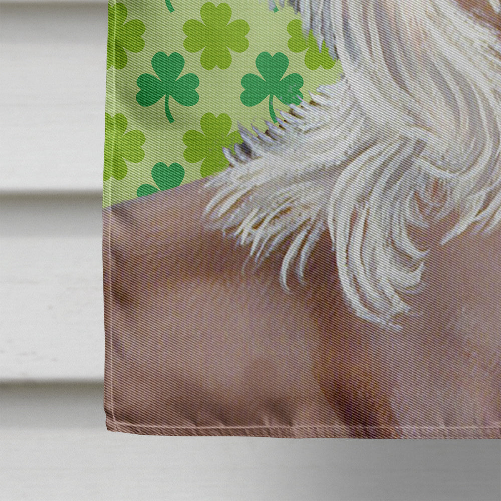 Chinese Crested St. Patrick's Day Shamrock Portrait House Flag 28x40 Porch Sleeve Pole Decorative Outside Yard Banner Artwork Wall Hanging, Polyester