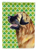 Leonberger St. Patrick's Day Shamrock Portrait House Flag 28x40 Porch Sleeve Pole Decorative Outside Yard Banner Artwork Wall Hanging, Polyester