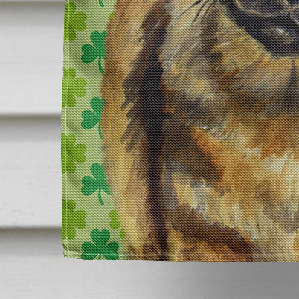 Tibetan Spaniel St. Patrick's Day Shamrock Portrait House Flag 28x40 Porch Sleeve Pole Decorative Outside Yard Banner Artwork Wall Hanging, Polyester