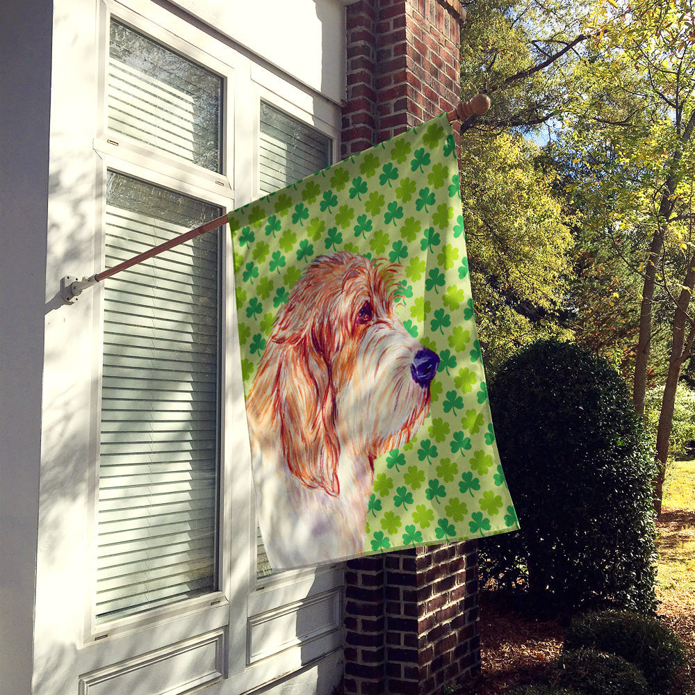 Petit Basset Griffon Vendeen St. Patrick's Day Shamrock House Flag 28x40 Porch Sleeve Pole Decorative Outside Yard Banner Artwork Wall Hanging, Polyester