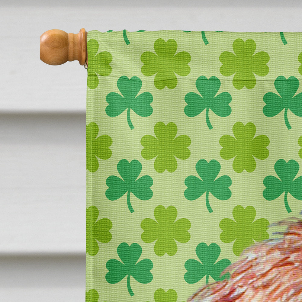 Petit Basset Griffon Vendeen St. Patrick's Day Shamrock House Flag 28x40 Porch Sleeve Pole Decorative Outside Yard Banner Artwork Wall Hanging, Polyester