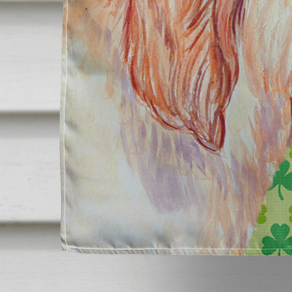 Petit Basset Griffon Vendeen St. Patrick's Day Shamrock House Flag 28x40 Porch Sleeve Pole Decorative Outside Yard Banner Artwork Wall Hanging, Polyester