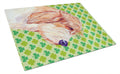 Petit Basset Griffon Vendeen St. Patrick's Day Shamrock Cutting Board Tempered Glass Kitchen Cutting Surface, Heat Resistant Chopping, Non-Slip Feet, Food Prep & Serving