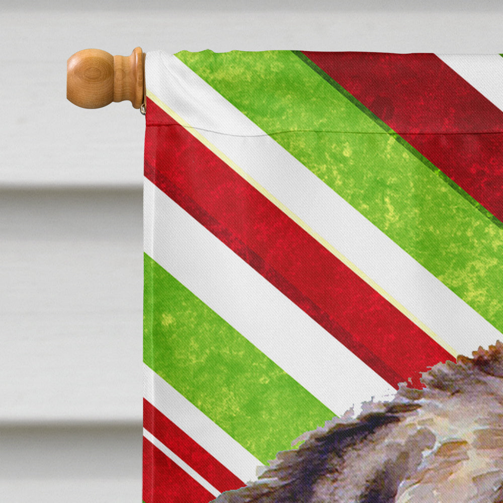 Newfoundland Candy Cane Holiday Christmas House Flag 28x40 Porch Sleeve Pole Decorative Outside Yard Banner Artwork Wall Hanging, Polyester