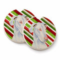 Great Dane Candy Cane Holiday Christmas Set of 2 Cup Holder Car Coasters Absorbent Round Sandstone Coasters Gifts for Men or Women, 2.5, Multicolor