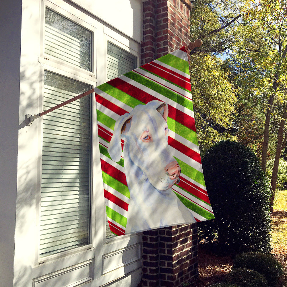 Great Dane Candy Cane Holiday Christmas House Flag 28x40 Porch Sleeve Pole Decorative Outside Yard Banner Artwork Wall Hanging, Polyester