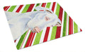 Great Dane Candy Cane Holiday Christmas Cutting Board Tempered Glass Kitchen Cutting Surface, Heat Resistant Chopping, Non-Slip Feet, Food Prep & Serving