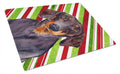 Dachshund Candy Cane Holiday Christmas Cutting Board Tempered Glass Kitchen Cutting Surface, Heat Resistant Chopping, Non-Slip Feet, Food Prep & Serving