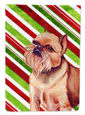 Brussels Griffon Candy Cane Holiday Christmas House Flag 28x40 Porch Sleeve Pole Decorative Outside Yard Banner Artwork Wall Hanging, Polyester