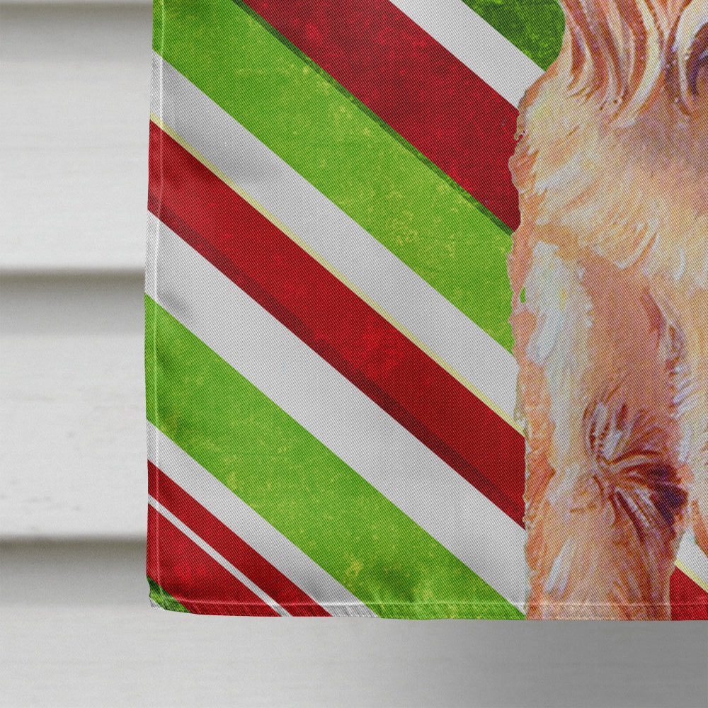 Brussels Griffon Candy Cane Holiday Christmas House Flag 28x40 Porch Sleeve Pole Decorative Outside Yard Banner Artwork Wall Hanging, Polyester