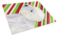 Westie Candy Cane Holiday Christmas Cutting Board Tempered Glass Kitchen Cutting Surface, Heat Resistant Chopping, Non-Slip Feet, Food Prep & Serving