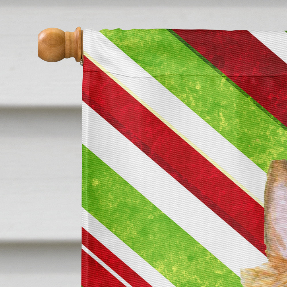 Silky Terrier Candy Cane Holiday Christmas House Flag 28x40 Porch Sleeve Pole Decorative Outside Yard Banner Artwork Wall Hanging, Polyester