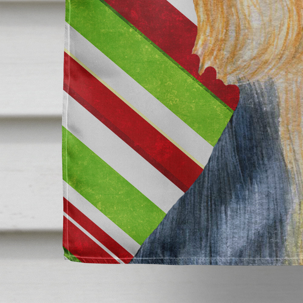 Silky Terrier Candy Cane Holiday Christmas House Flag 28x40 Porch Sleeve Pole Decorative Outside Yard Banner Artwork Wall Hanging, Polyester