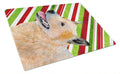 Australian Cattle Dog Candy Cane Holiday Christmas Cutting Board Tempered Glass Kitchen Cutting Surface, Heat Resistant Chopping, Non-Slip Feet, Food Prep & Serving