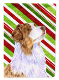 Australian Shepherd Candy Cane Holiday Christmas House Flag 28x40 Porch Sleeve Pole Decorative Outside Yard Banner Artwork Wall Hanging, Polyester