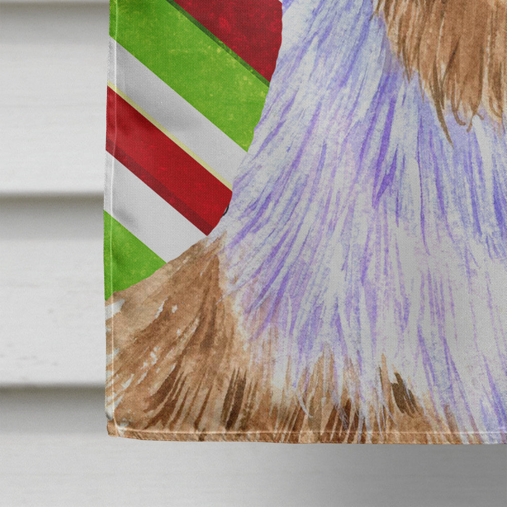 Australian Shepherd Candy Cane Holiday Christmas House Flag 28x40 Porch Sleeve Pole Decorative Outside Yard Banner Artwork Wall Hanging, Polyester