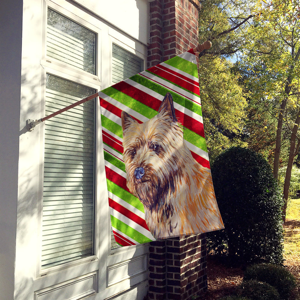 Cairn Terrier Candy Cane Holiday Christmas House Flag 28x40 Porch Sleeve Pole Decorative Outside Yard Banner Artwork Wall Hanging, Polyester