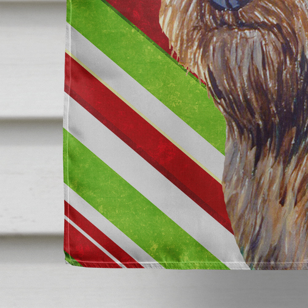 Cairn Terrier Candy Cane Holiday Christmas House Flag 28x40 Porch Sleeve Pole Decorative Outside Yard Banner Artwork Wall Hanging, Polyester