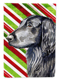 Flat Coated Retriever Candy Cane Holiday Christmas House Flag 28x40 Porch Sleeve Pole Decorative Outside Yard Banner Artwork Wall Hanging, Polyester