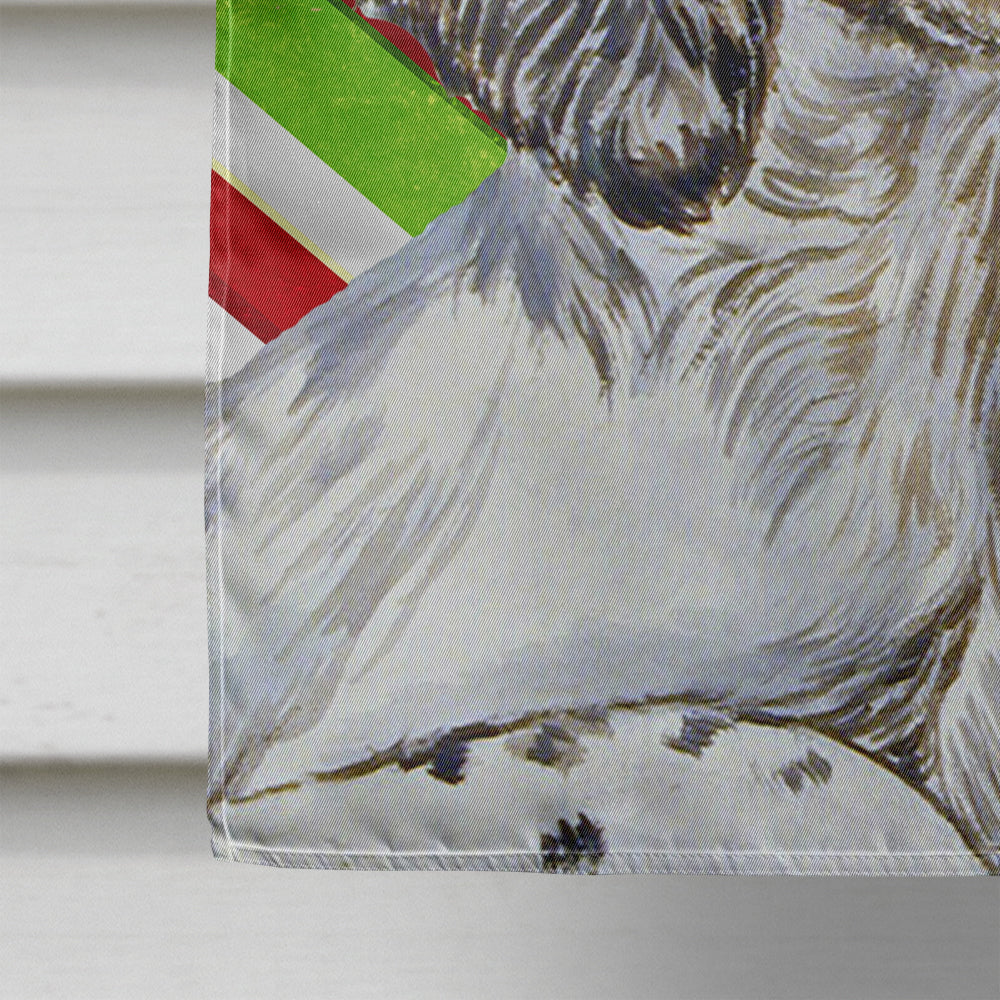 English Setter Candy Cane Holiday Christmas House Flag 28x40 Porch Sleeve Pole Decorative Outside Yard Banner Artwork Wall Hanging, Polyester