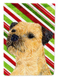 Border Terrier Candy Cane Holiday Christmas House Flag 28x40 Porch Sleeve Pole Decorative Outside Yard Banner Artwork Wall Hanging, Polyester
