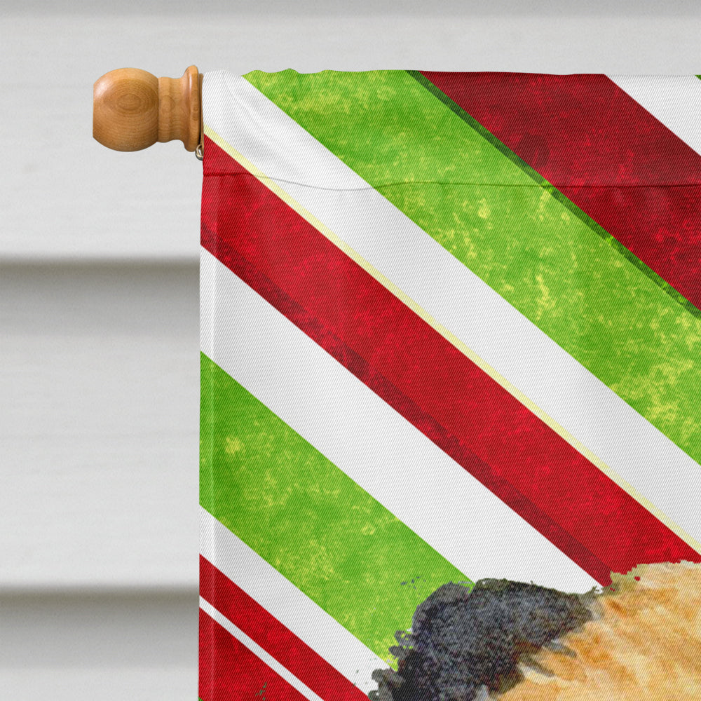 Border Terrier Candy Cane Holiday Christmas House Flag 28x40 Porch Sleeve Pole Decorative Outside Yard Banner Artwork Wall Hanging, Polyester
