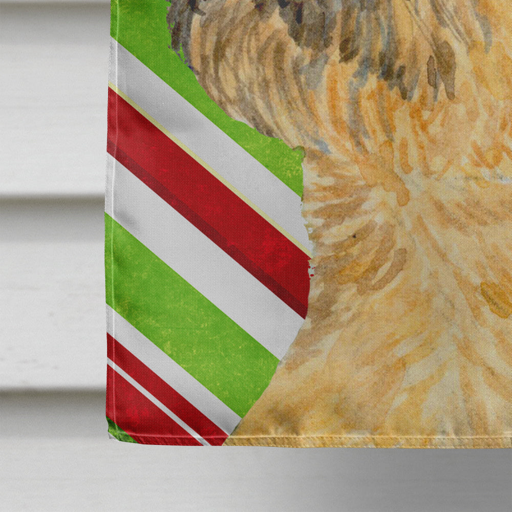 Border Terrier Candy Cane Holiday Christmas House Flag 28x40 Porch Sleeve Pole Decorative Outside Yard Banner Artwork Wall Hanging, Polyester