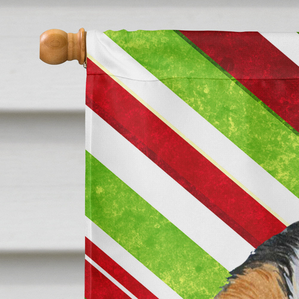 Cavalier Spaniel Candy Cane Holiday Christmas House Flag 28x40 Porch Sleeve Pole Decorative Outside Yard Banner Artwork Wall Hanging, Polyester