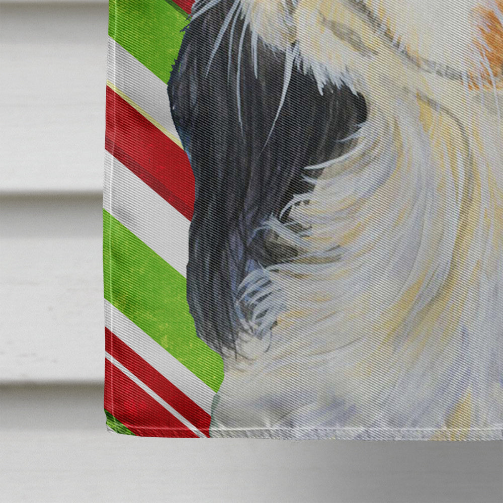 Cavalier Spaniel Candy Cane Holiday Christmas House Flag 28x40 Porch Sleeve Pole Decorative Outside Yard Banner Artwork Wall Hanging, Polyester
