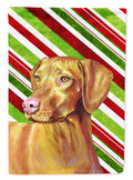 Vizsla Candy Cane Holiday Christmas House Flag 28x40 Porch Sleeve Pole Decorative Outside Yard Banner Artwork Wall Hanging, Polyester