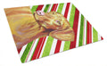 Vizsla Candy Cane Holiday Christmas Cutting Board Tempered Glass Kitchen Cutting Surface, Heat Resistant Chopping, Non-Slip Feet, Food Prep & Serving