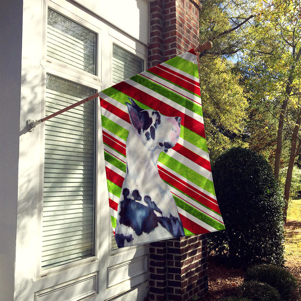 Great Dane Candy Cane Holiday Christmas House Flag 28x40 Porch Sleeve Pole Decorative Outside Yard Banner Artwork Wall Hanging, Polyester