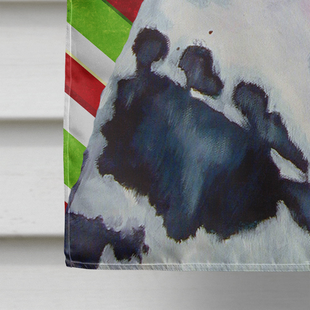 Great Dane Candy Cane Holiday Christmas House Flag 28x40 Porch Sleeve Pole Decorative Outside Yard Banner Artwork Wall Hanging, Polyester