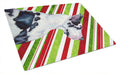 Great Dane Candy Cane Holiday Christmas Cutting Board Tempered Glass Kitchen Cutting Surface, Heat Resistant Chopping, Non-Slip Feet, Food Prep & Serving