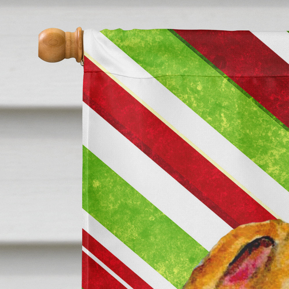 Whippet Candy Cane Holiday Christmas House Flag 28x40 Porch Sleeve Pole Decorative Outside Yard Banner Artwork Wall Hanging, Polyester