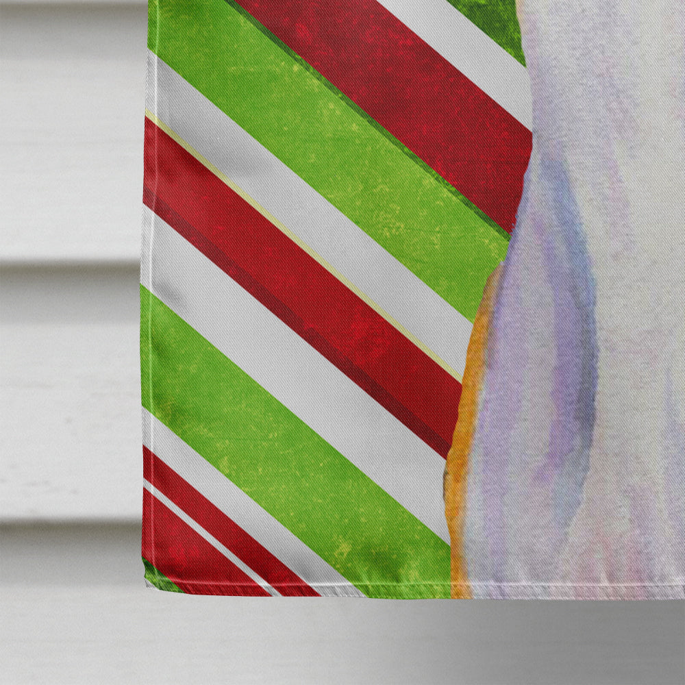 Whippet Candy Cane Holiday Christmas House Flag 28x40 Porch Sleeve Pole Decorative Outside Yard Banner Artwork Wall Hanging, Polyester