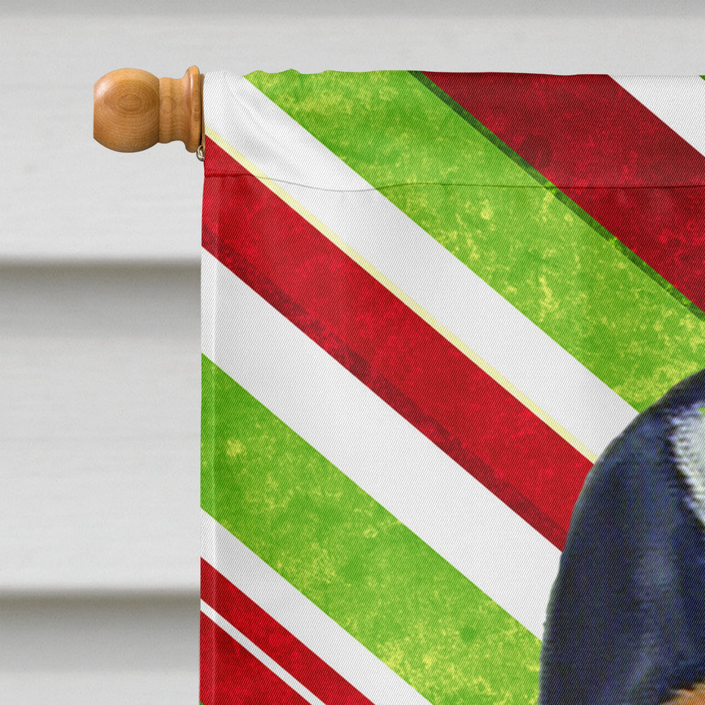 Basset Hound Candy Cane Holiday Christmas House Flag 28x40 Porch Sleeve Pole Decorative Outside Yard Banner Artwork Wall Hanging, Polyester
