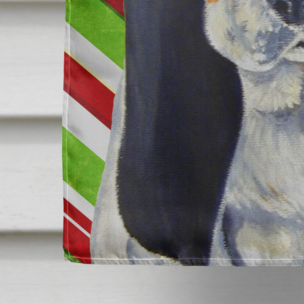 Basset Hound Candy Cane Holiday Christmas House Flag 28x40 Porch Sleeve Pole Decorative Outside Yard Banner Artwork Wall Hanging, Polyester