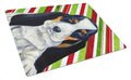 Basset Hound Candy Cane Holiday Christmas Cutting Board Tempered Glass Kitchen Cutting Surface, Heat Resistant Chopping, Non-Slip Feet, Food Prep & Serving
