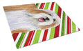 Bearded Collie Candy Cane Holiday Christmas Cutting Board Tempered Glass Kitchen Cutting Surface, Heat Resistant Chopping, Non-Slip Feet, Food Prep & Serving