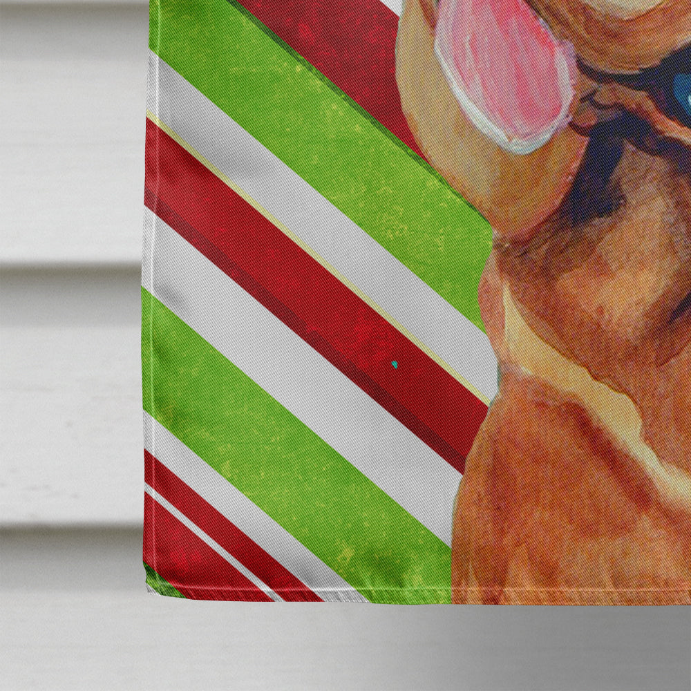 Bloodhound Candy Cane Holiday Christmas House Flag 28x40 Porch Sleeve Pole Decorative Outside Yard Banner Artwork Wall Hanging, Polyester