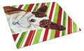 Corgi Candy Cane Holiday Christmas Cutting Board Tempered Glass Kitchen Cutting Surface, Heat Resistant Chopping, Non-Slip Feet, Food Prep & Serving