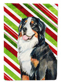 Bernese Mountain Dog Candy Cane Holiday Christmas House Flag 28x40 Porch Sleeve Pole Decorative Outside Yard Banner Artwork Wall Hanging, Polyester