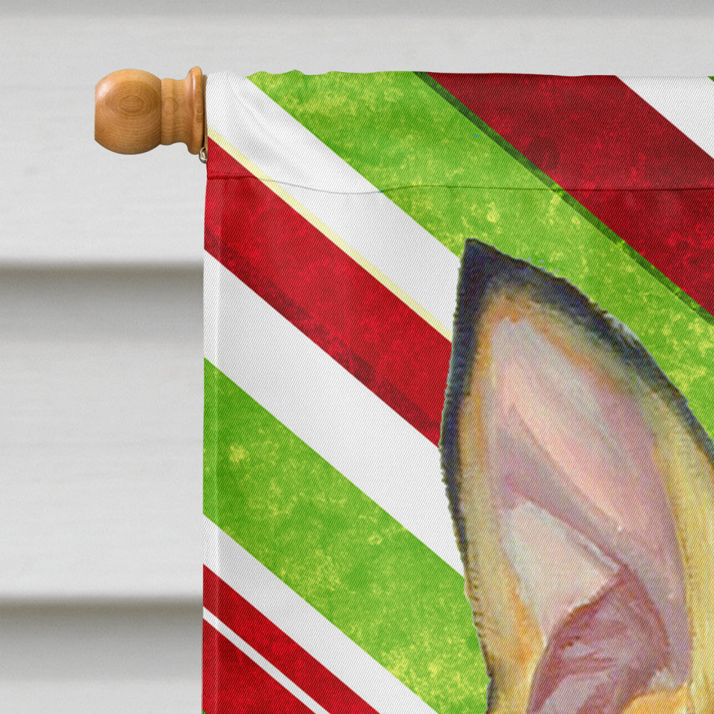 Min Pin Candy Cane Holiday Christmas House Flag 28x40 Porch Sleeve Pole Decorative Outside Yard Banner Artwork Wall Hanging, Polyester