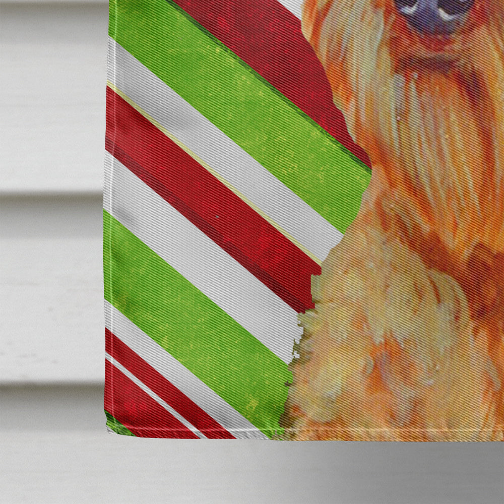 Airedale Candy Cane Holiday Christmas House Flag 28x40 Porch Sleeve Pole Decorative Outside Yard Banner Artwork Wall Hanging, Polyester