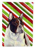 French Bulldog Candy Cane Holiday Christmas House Flag 28x40 Porch Sleeve Pole Decorative Outside Yard Banner Artwork Wall Hanging, Polyester