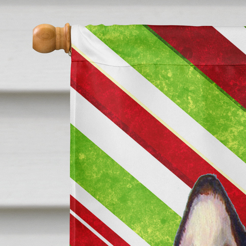 French Bulldog Candy Cane Holiday Christmas House Flag 28x40 Porch Sleeve Pole Decorative Outside Yard Banner Artwork Wall Hanging, Polyester