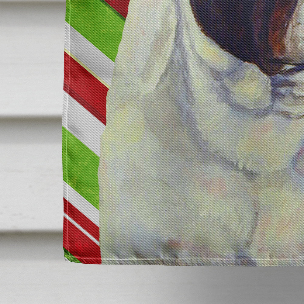 French Bulldog Candy Cane Holiday Christmas House Flag 28x40 Porch Sleeve Pole Decorative Outside Yard Banner Artwork Wall Hanging, Polyester